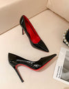 Black With Red Background High Heels Women's Stiletto Heel Pumps