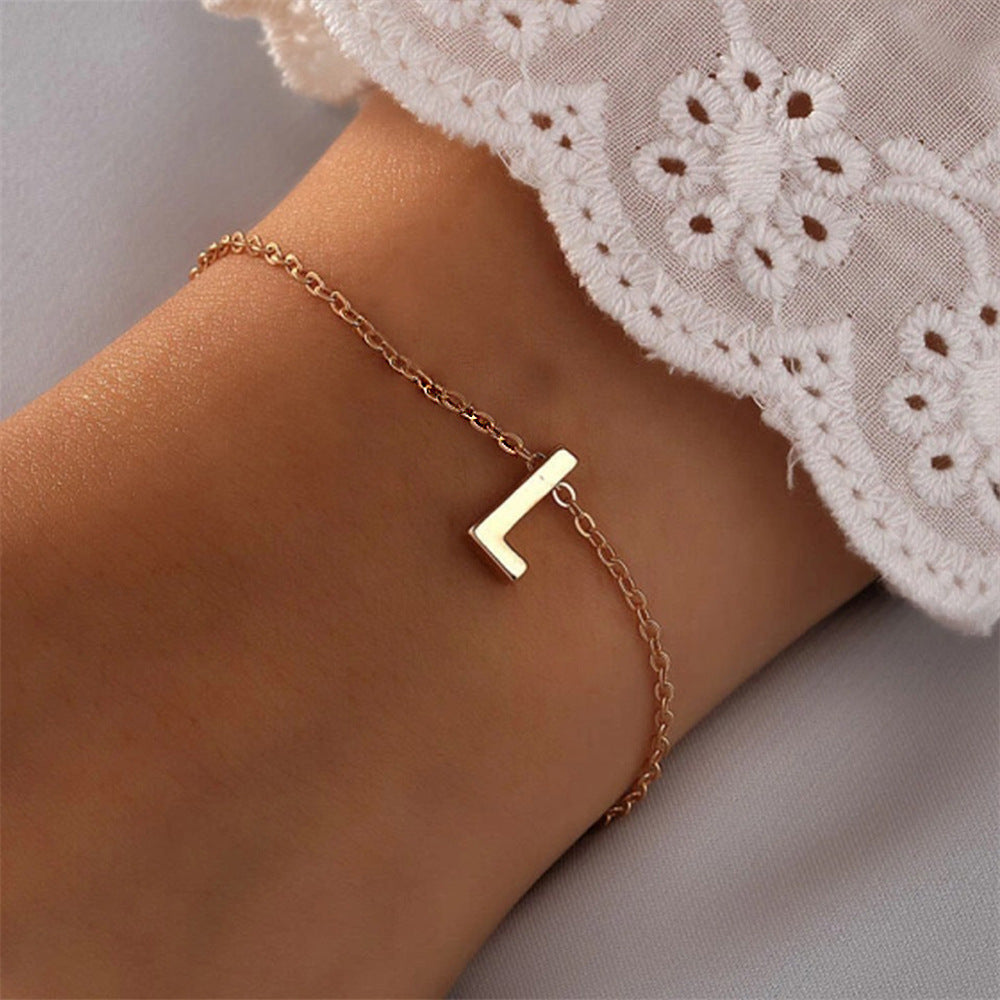 26 Letters Fashion Personality Stainless Steel Letter Bracelet