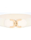 Fastener Decoration Wide Belt Women's Elastic Waistband