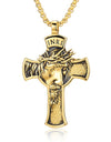 Stainless Steel Cross Shelf Head Pendant Necklace Personality Retro Men