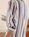 Color Blocking Temperament Striped Shirt For Women