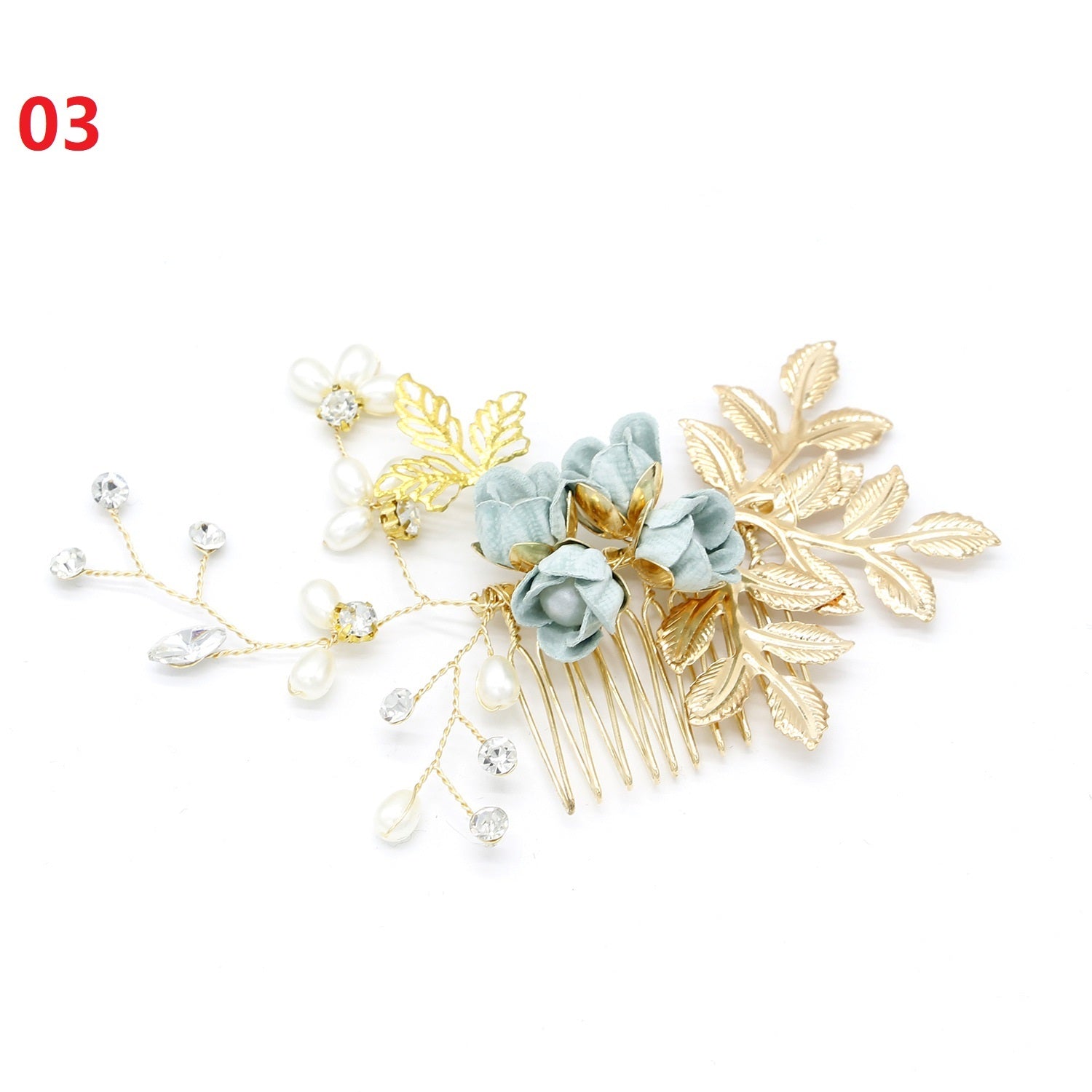 Blue White Purple Color Flower Hair Comb