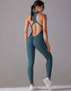 Solid Beauty-back Long Pants Jumpsuit Yoga Fitness Running Dance Slim Bodysuit Women Sports Clothing