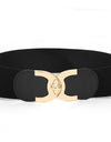 Fastener Decoration Wide Belt Women's Elastic Waistband