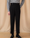 Men's Adjustable Buckle High Waist Straight Casual Suit Pants