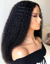 Density Long Kinky Curly Wig Lace Front Human Hair Fluffy