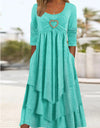 Women's Fashion Waist-controlled Love Decorative Dress