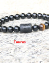 Twelve Constellation Elastic Bracelet Men Obsidian Couple