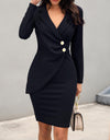 Slim Fitting Buttocks Bottom Button Up Dress