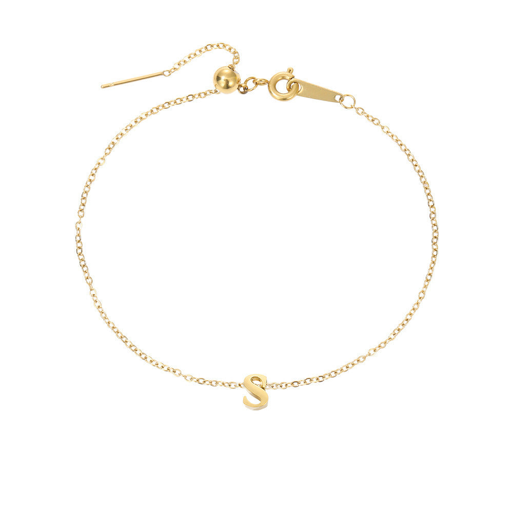 26 Letters Fashion Personality Stainless Steel Letter Bracelet