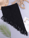 European And American Women's See Through Hollow Knitted Skirt With Slanted Fringe Beach