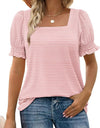 Spring And Summer New Fashion Simple U-neck Petal Sleeve Loose T-shirt
