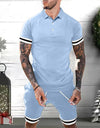 Mens Short Sets 2 Piece Outfits Polo Shirt Fashion Summer Tracksuits Casual Set Short Sleeve And Shorts Set For Men