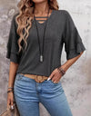 Women's V-neck Flounce Fashion T-shirt