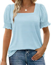 Spring And Summer New Fashion Simple U-neck Petal Sleeve Loose T-shirt