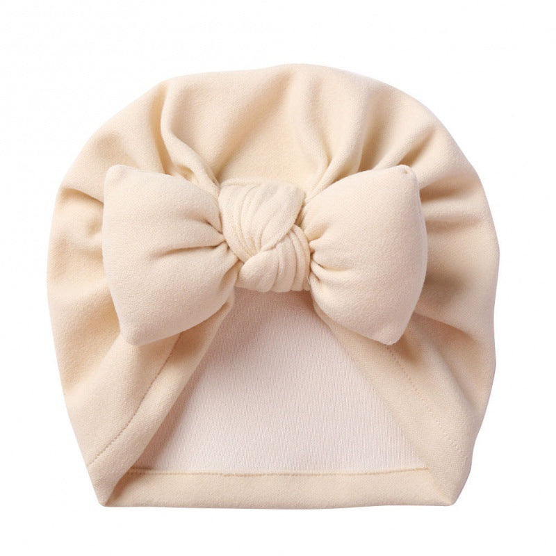 New Style Cashmere Baby Pullover Hat Cotton Filled Bow