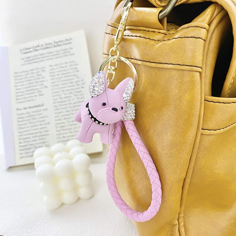 Cute Puppy Blue Key Exquisite Pendant With Keychain