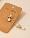Metal Starfish Pearl Tassel Women's Earrings