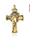 Stainless Steel Cross Shelf Head Pendant Necklace Personality Retro Men