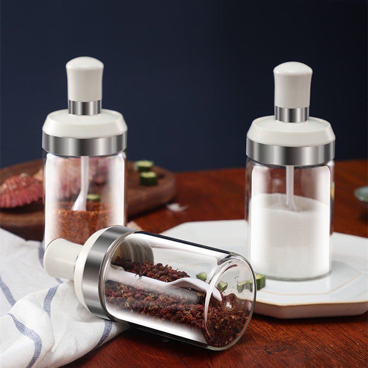 Household Moisture-proof Seasoning Bottle Glass Salt Pot
