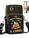 Halloween Pumpkin Pattern Phone Bag Coin Wallet Cute Mini Crossbody Shoulder Bags For Kids Women