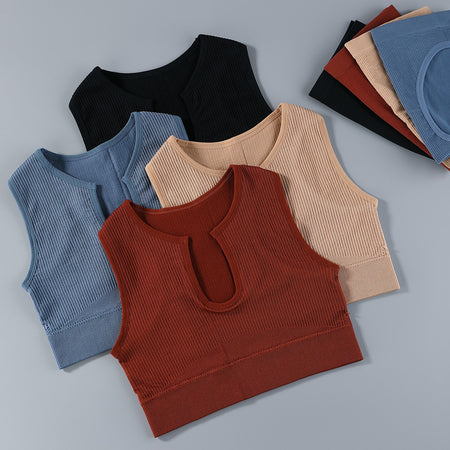 Sports Underwear Women's Fitness Running Shockproof Yoga Vest Deep U