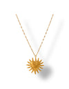 18K Gold Fire SUNFLOWER Love Pendant Necklace