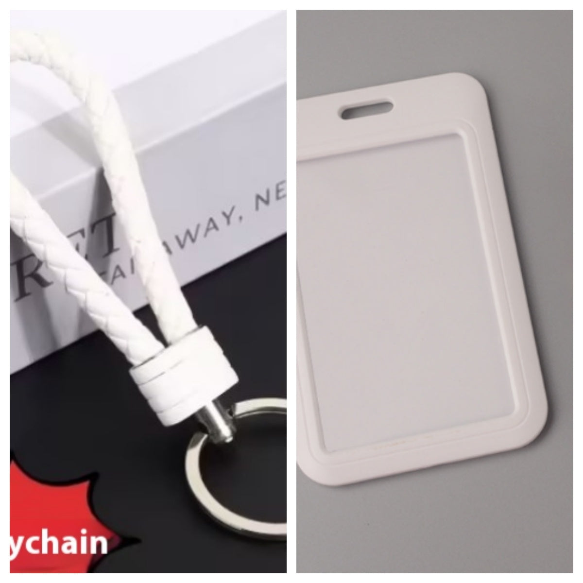 White Abs Card Holder Plastic Meal Card Student ID