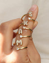 Cute 26 English Letters Open Adjustable Personality Ring