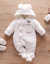 Solid Color Cartoon Baby One-piece Thick Cotton Velvet Suit