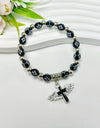 Rosary Bracelet Bronzing Acrylic Cross Bead Bracelet