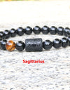 Twelve Constellation Elastic Bracelet Men Obsidian Couple