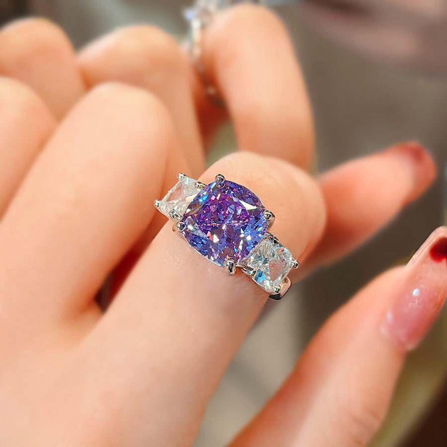 High Carbon Diamond Ice Flower Cut All-match Necklace