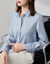 Graceful Satin Top OL Business Clothing Shirt For Women