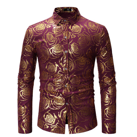 Fashion Fashion Floral Printed Men's Casual Long Sleeve Shirt