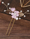 Blue White Purple Color Flower Hair Comb