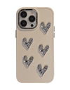Pleated Metallic Electroplating Heart Mobile Phone Shell