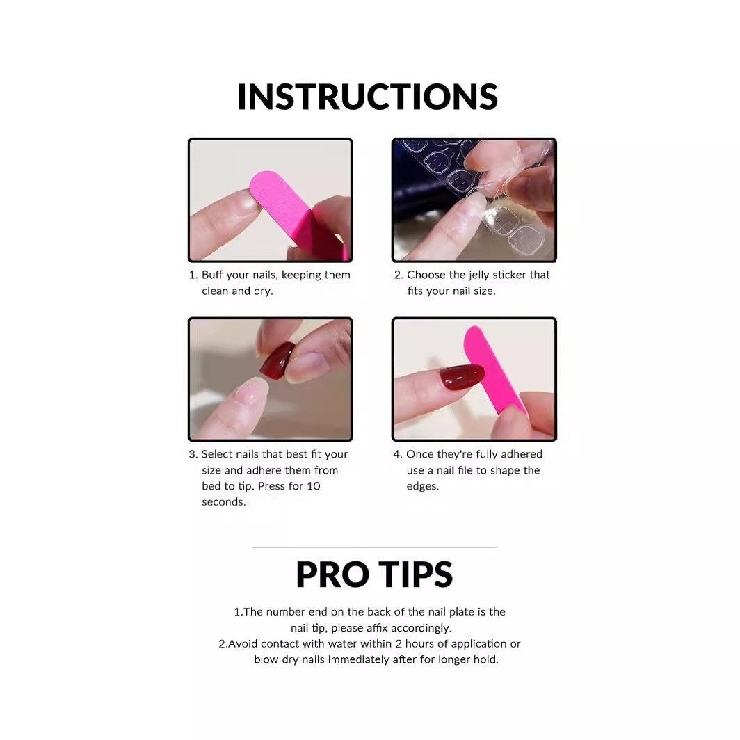 Women's European, American And French Style Pieces Fake Nail Patch