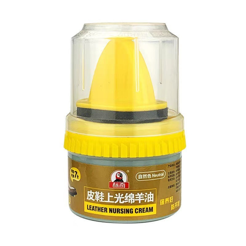 Leather Shoes Polish Lanolin Get Sponge Head Black Brown Natural Color Colorless Maintenance Anti-cracking Non-stick