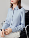 Graceful Satin Top OL Business Clothing Shirt For Women
