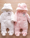 Solid Color Cartoon Baby One-piece Thick Cotton Velvet Suit