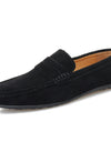 Men's Solid Color Suede British Flat Casual Shoes