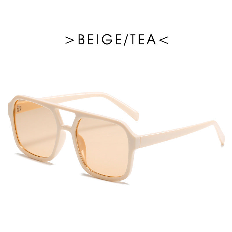 Square Double Beam Sunglasses Men And Women Retro Personality
