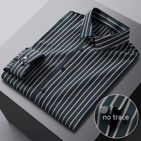 High Elastic Seamless Striped Shirt For Men