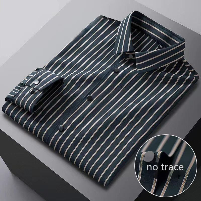 High Elastic Seamless Striped Shirt For Men