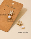 Metal Starfish Pearl Tassel Women's Earrings