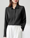 Graceful Satin Top OL Business Clothing Shirt For Women