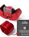 Fashion Jewelry Box Red Apple Christmas Gift Necklace Eternal Rose For Girl Mother's Day Valentine's Day Gifts With Artificial Flower Rose Flower Jewelry Box