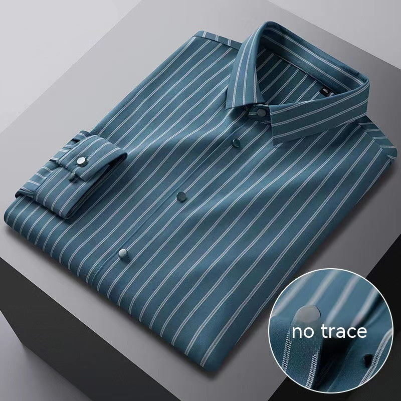 High Elastic Seamless Striped Shirt For Men