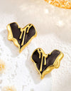 Liquid Irregular Heart-shaped Dripping Stud Earrings Women